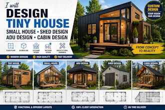 design tiny house, small house, shed design, adu design, apartment, cabin design