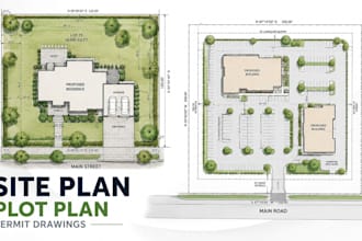 draw site plan, plot plan and property map for city permit