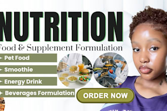 do food formulation, energy drink and nutritional beverage, supplement, vitamins