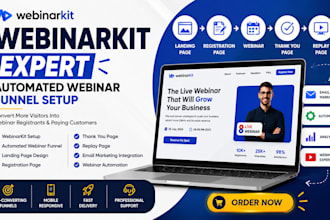 set up webinar funnel automated webinar, live webinar webinar kit webinar jam
