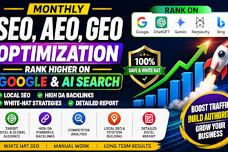 do SEO, aeo, GEO optimization with local aeo and high da backlinks