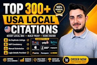 build 100 local citations for USA and UK for small businesse for gbp optmization
