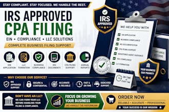 help with irs approved CPA filing business compliance ein and llc formation