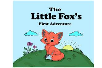 design a custom children book cover with cute illustrations