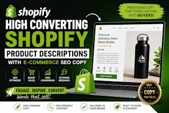 write high converting shopify product descriptions with e commerce SEO copy