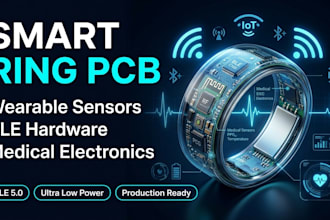 design smart ring pcb, wearable sensors, ble hardware and medical electronics