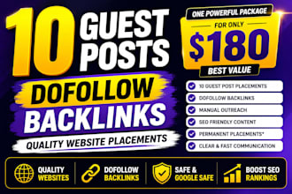 publish 10 guest posts with dofollow backlinks