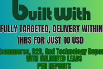 deliver builtwith pro ecommerce and technology reports lead generation
