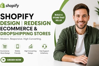 design shopify redesign ecommerce websites dropshipping websites design