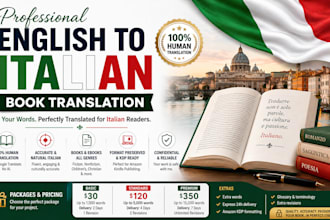 translate your book or ebook from english to italian manually