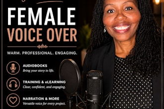 narrate your audiobook and be your female voice over