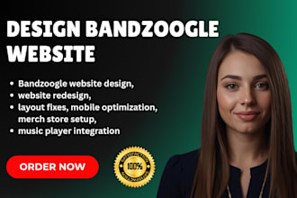 design any bandzoogle website for musicians, artists, dj, record label