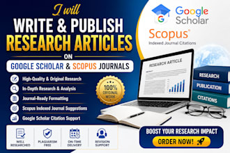 write and publish research articles on google scholar, scopus journal citations