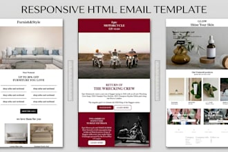 convert figma, PSD, or PDF to responsive HTML email template