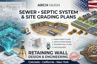 sewer and septic system design retaining wall site grading colorado califonia ny