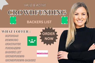 generate active crowdfunding backers list for kickstarter gofundme indiegogo