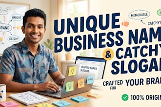 create a unique business name and catchy slogan