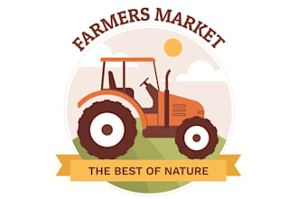 do farming or agricultural business tractor logo design