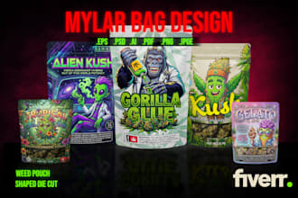 design unique weed pouch, mylar bag, cbd products
