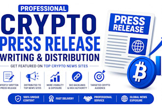 crypto press release, crypto promotion, press release distribution on news sites