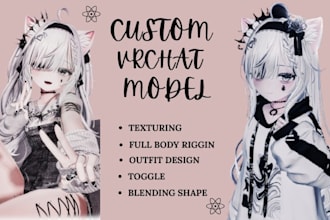 design custom vrchat avatar, 3d model, furry avatar for gaming