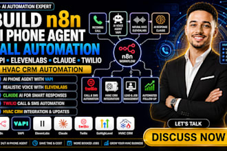 build n8n vapi elevenlabs claude twilio ai phone agent call automation hvac CRM