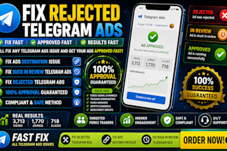 grow 800k telegram subscribers, fix all telegram ads issue, telegram promotion