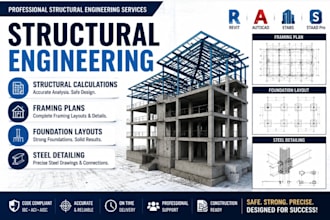 prepare structural calculations framing plans foundation layouts steel detailing
