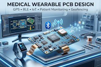 develop custom medical wearable pcb with gps, ble, iot and geofencing