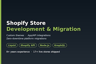 build a custom shopify store or migrate you to shopify