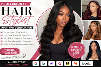 do photo retouching, hair extension skin care and beauty salon logo