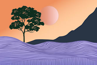 create  vector line illustrations