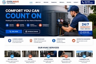 design wix hvac website heating cooling company air conditioning service