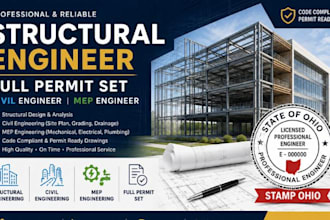 structural engineer, full permit set, civil engineer mep engineer, stamp ohio