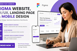 design a figma website UI UX and landing page