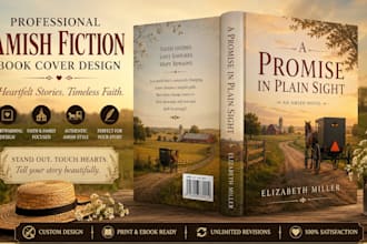 design an amish book cover, tasteful and warm