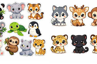 create a chibi style fursona icon, furry anthro character pfp