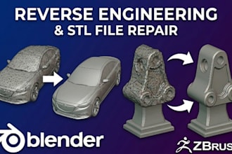 fix, repair and modify stl file, mesh repair and 3d scan cleanup for 3d printing