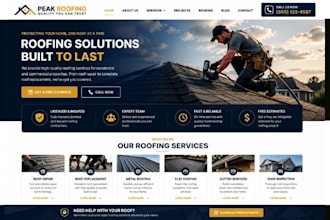 design wix roofing website roofing contractor company roof repair service