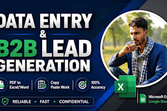 do expert pdf to excel, data entry, and b2b lead generation