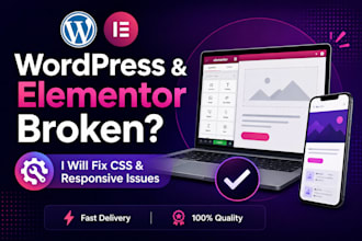 fix wordpress  elementor  CSS and responsive issues