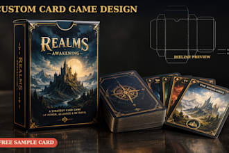 card game design, trivia game party card game custom card game board game design