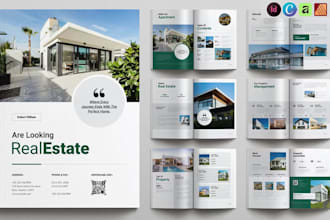 design modern business reaitor brochure or marketing trifold realestate brochure
