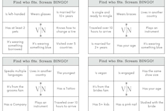 design printable games for bridal showers, baby showers etc