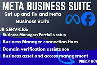set up and fix meta business suite, manage meta business suite verification