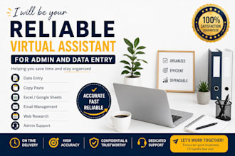 be your reliable virtual assistant for admin and data entry