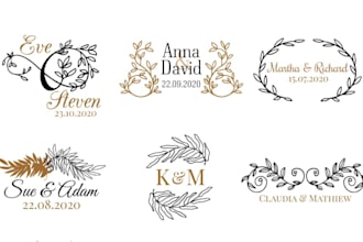 do romantic hand drawn event wedding logo