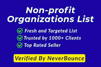 provide a manually researched list of nonprofit organizations