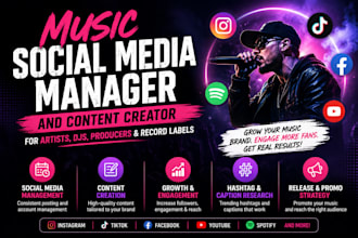 do music social media manager for artists djs and rappers record lab