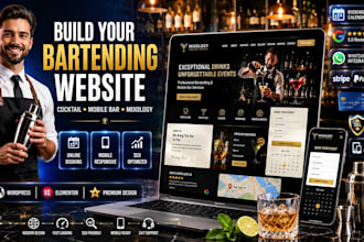 design bartending website cocktail mobile bar website mixology booking website